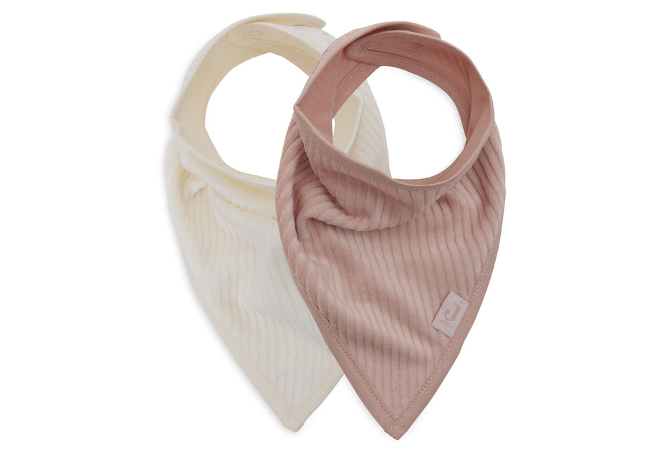 Jollein Slabbetje Bandana Velvet Wild Rose/Ivory 2St