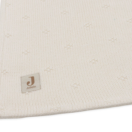 Jollein Wiegdeken Cosy Knit Ivory/Velvet 75 X 100 Cm