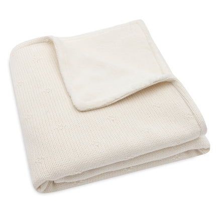 Jollein Wiegdeken Cosy Knit Ivory/Velvet 75 X 100 Cm