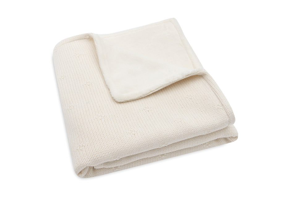 Jollein Wiegdeken Cosy Knit Ivory/Velvet 75 X 100 Cm