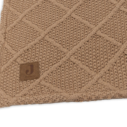 Jollein Wiegdeken Check Knit Biscuit/Teddy Fleece 75 X 100 Cm