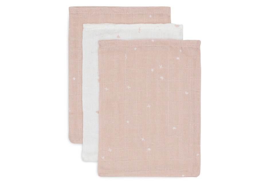 Jollein Hydrofiel Washandje 15X20Cm Twinkling Wild Rose (3Pack)