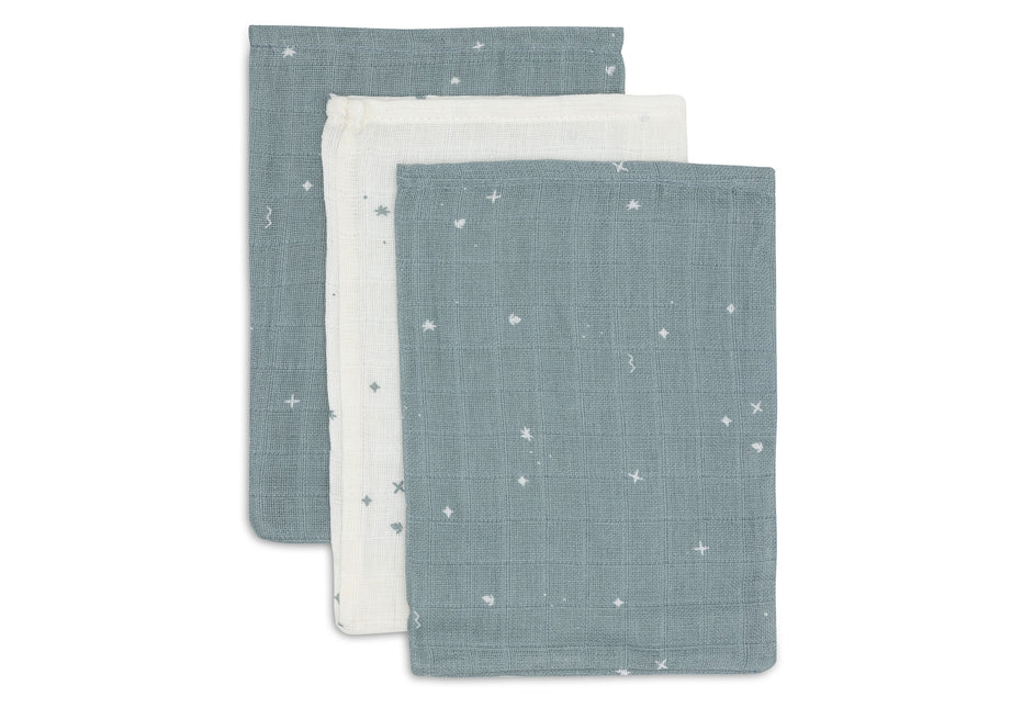 Jollein Washandje Twinkling Sea Green 15 X 20 Cm 3St