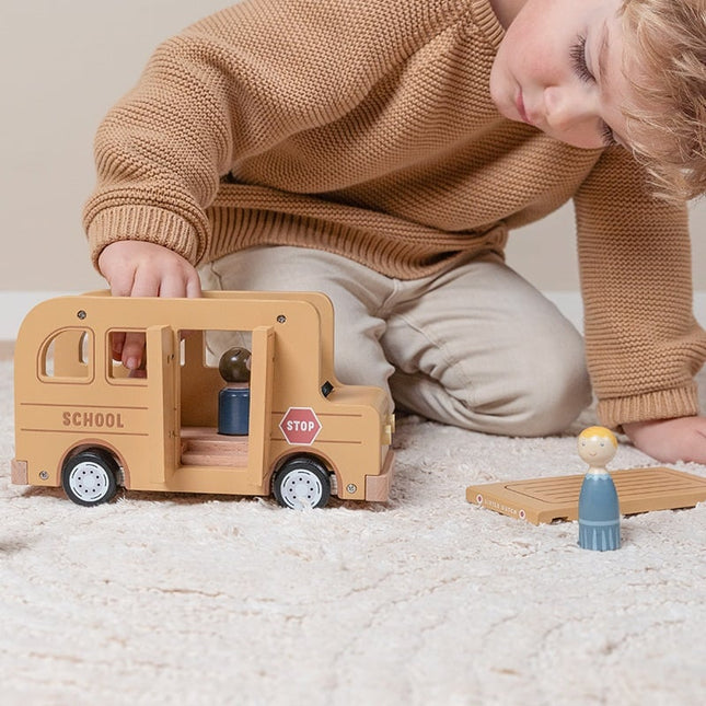 Little Dutch Speelgoed Bus Hout met Poppetjes