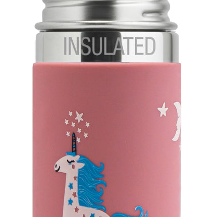 Pura thermos tuitfles RVS 260 ml + silicone tuitspeen + silicone reisdop + unicorn sleeve