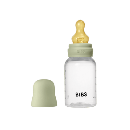 BIBS Baby Bottle Round Latex 1 pack 150 ml Slow Flow Sage - BIBS - Babywinkel - 5713795265350