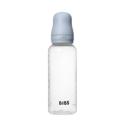 BIBS Baby Bottle Round Latex 1 pack 270 ml Medium Flow Baby Blue - BIBS - Babywinkel - 5713795265367