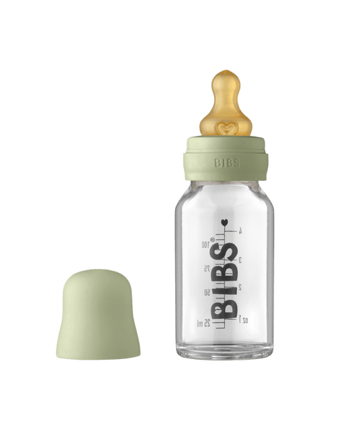 BIBS Babyfles Glas 110ml Sage - BIBS - Babywinkel - 5713795220908