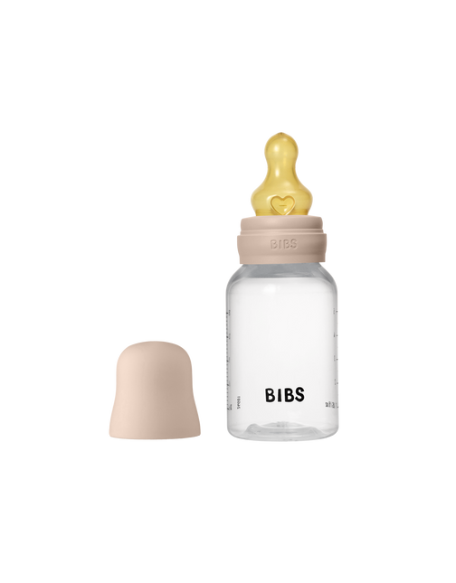 BIBS Babyfles Round Latex 150ml Slow Flow Blush