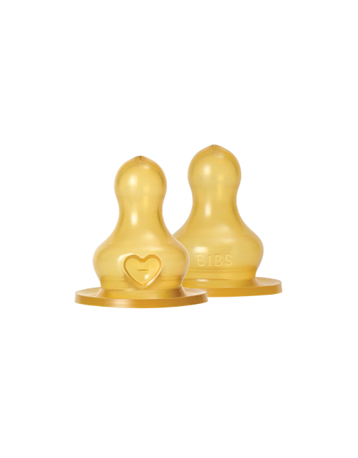 BIBS Baby Bottle Nipple Round Latex 2 pack Slow Flow