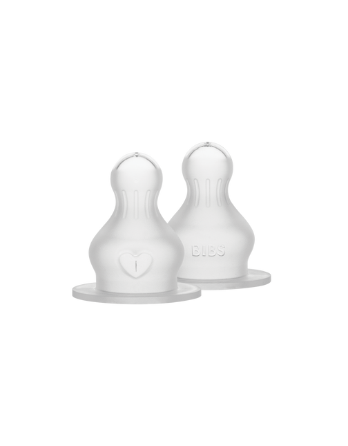 BIBS Baby Bottle Nipple Round Silicone 2 pack Fast Flow