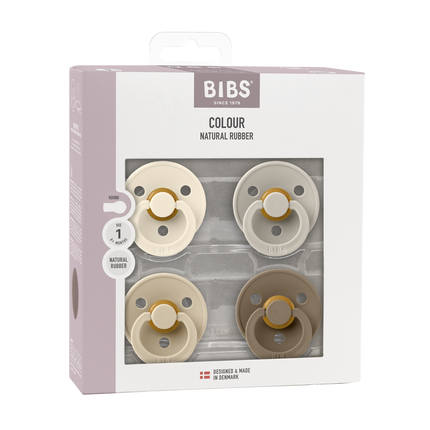 BIBS Spenen Maat 1 Colour Ivory/Sand/Vanilla/Dark Oak 4st