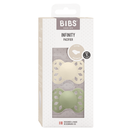 BIBS Speen Maat 1 Silicone Anatomical Ivory/Sage 2st - BIBS - Babywinkel - 5713795244249