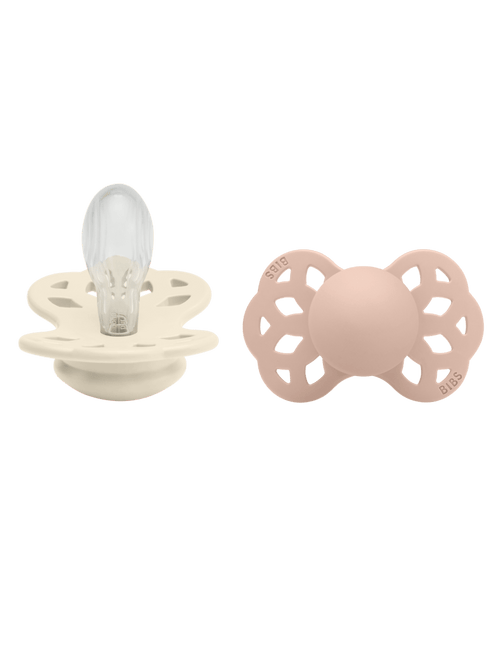 BIBS Speen Maat 2 Silicone Symmetrical Ivory/Blush 2st - BIBS - Babywinkel - 5713795243662