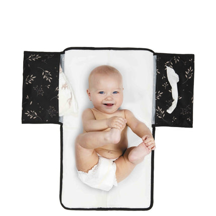 Dooky Verschoningsmat 3 In 1 Romantic Leaves Black - Dooky - Babywinkel - 5038278011669