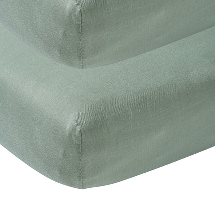 Meyco Hoeslaken Jersey Stone Green 70x140/150 cm 2st