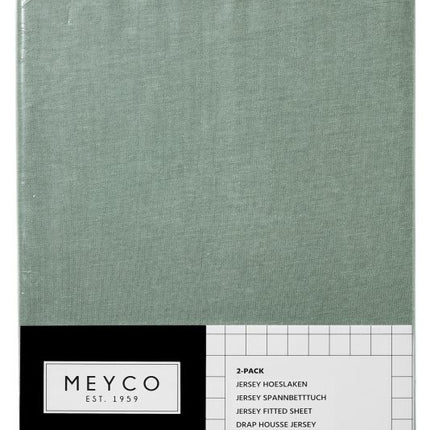 Meyco Hoeslaken Jersey Stone Green 60x120cm 2st