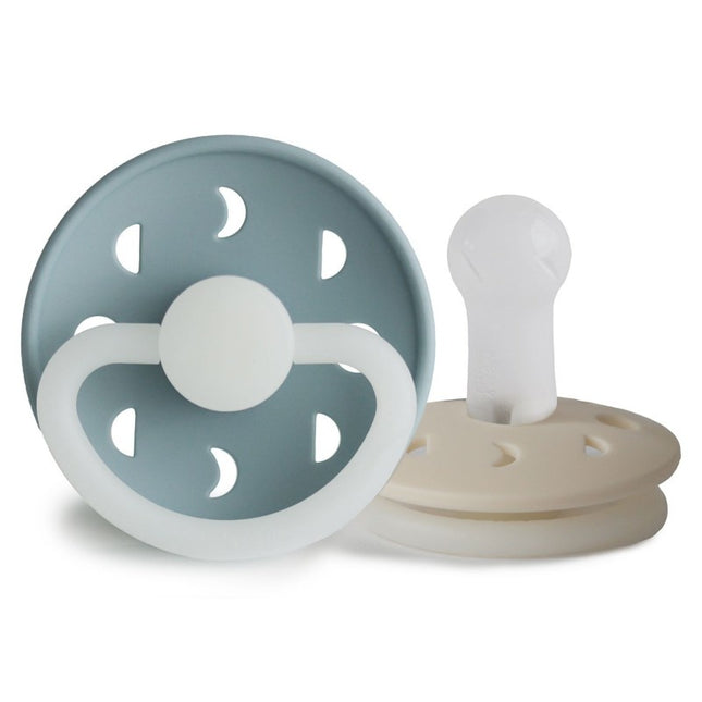 Frigg Speen Maat 2 Moon Night Stone Blue/Cream Silicone 2-Pack