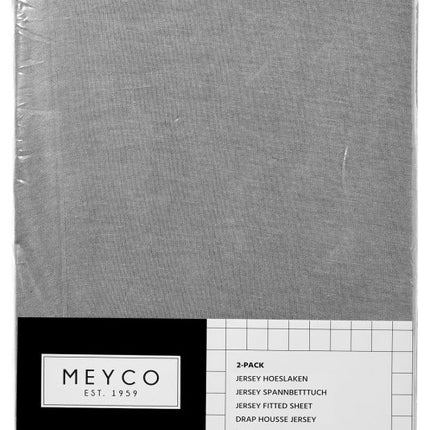 Meyco Hoeslaken Jersey Grijs 40x80/90 cm 2st