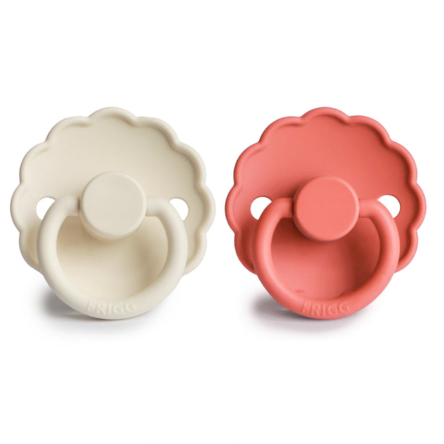 Frigg Speen Maat 1 Daisy Cream/Poppy Silicone 2-Pack