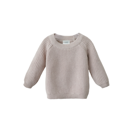 Mushie Baby Sweater Chunky Knit Beige