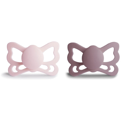 Frigg Speen Maat 2 Butterfly White Lilac/Tw. Mauve Silicone 2-Pack