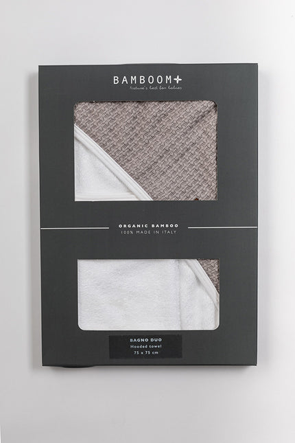 Bamboom Badcape Baby Duo Soft Stone Parel Grijs