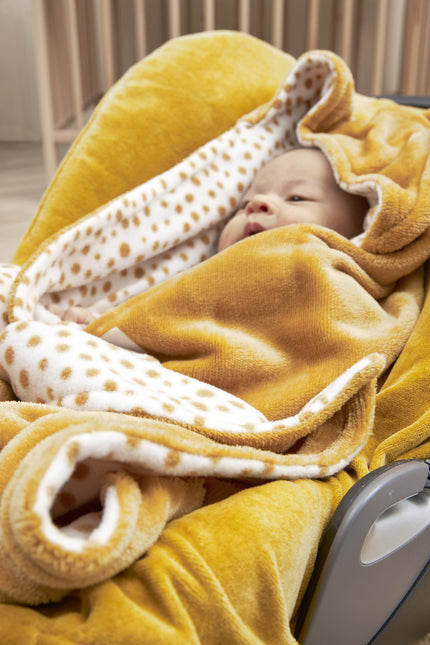 Meyco Wrap Blanket Baby Teddy Cheetah Honey Gold