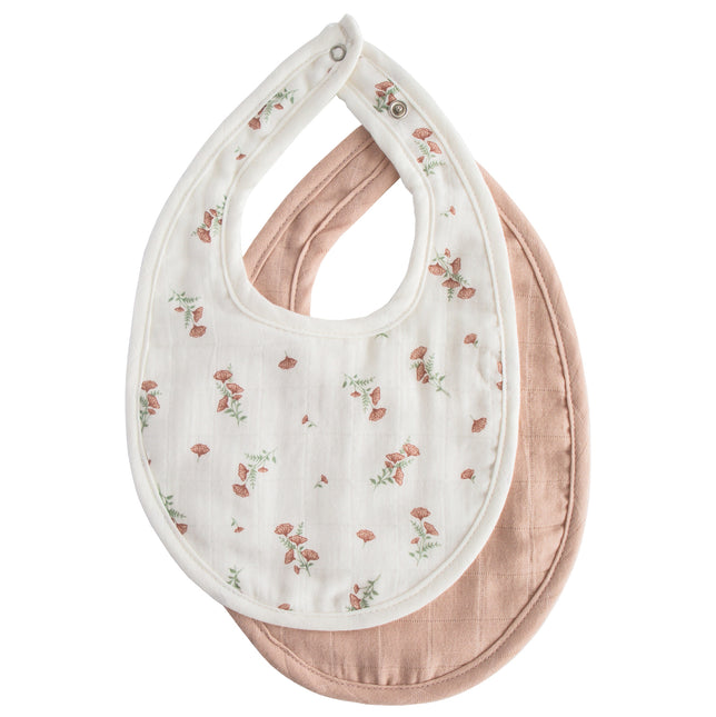 Mushie Slabbetje Blush/Pink Floral 2St