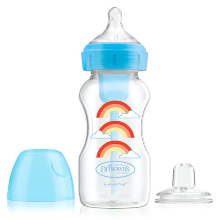 Dr. Brown's Options + Bottle to Sippystarterkit BH 270ml blauw