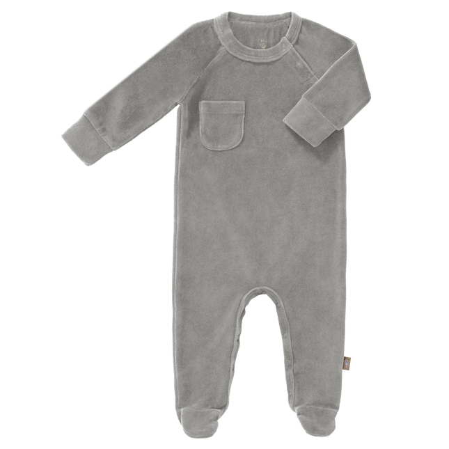 Fresk Baby Pyjama Velours Met Voet Paloma Grey