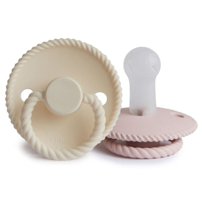 Frigg Speen Maat 2 Rope Blush/Cream Silicone 2-Pack