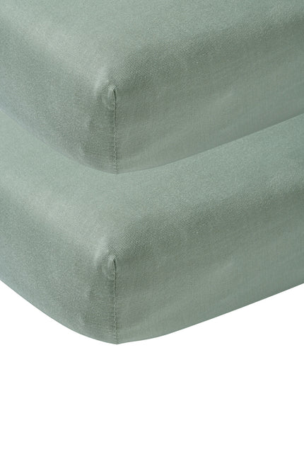 Meyco Hoeslaken Jersey Stone Green 40x80/90 cm 2st