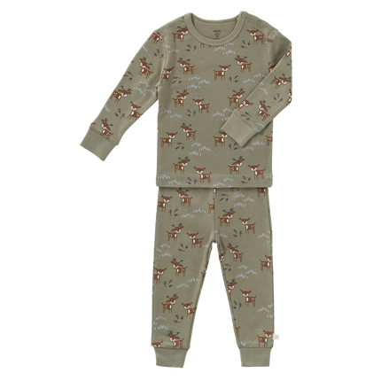 Fresk Baby Pyjama Deer Olive 2 delig