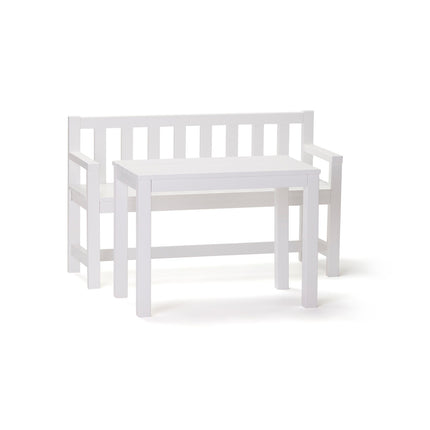 Kid's Concept Kindertafel Set Tuinbank Wit