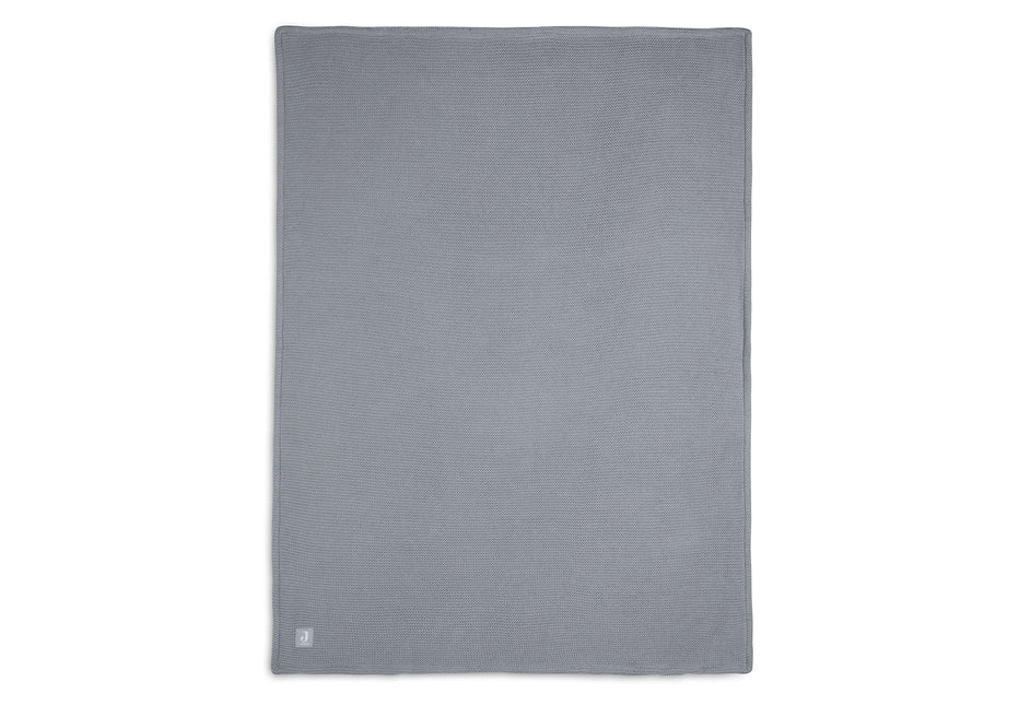 Jollein Wiegdeken Basic Knit Stone Grey/Fleece 75x100cm