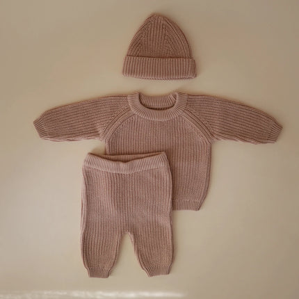 Mushie Babymutsje Chunky Knit Blush