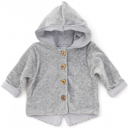 Bamboom Baby Vestje Met Capuchon Velvet Grijs Mele