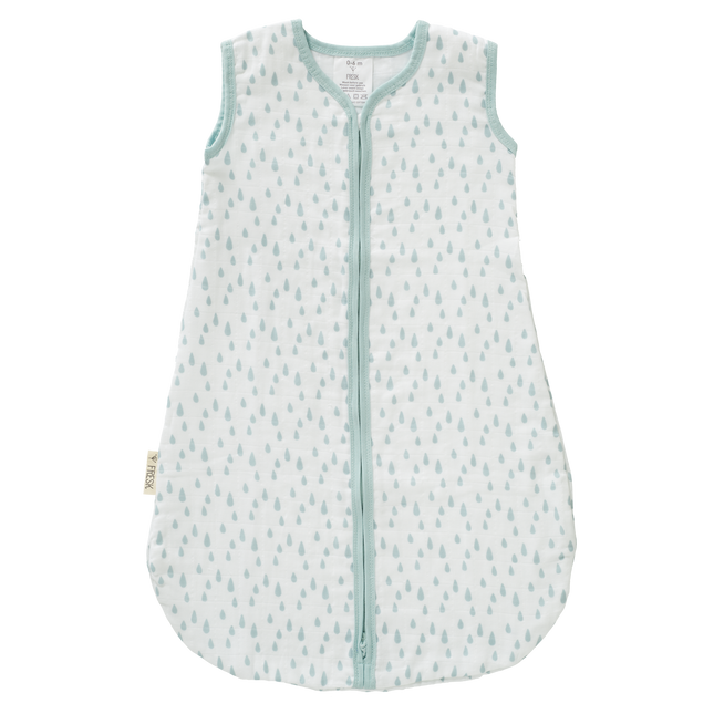 Fresk Slaapzak Baby Muslin Drops Ether Blue 2-laags