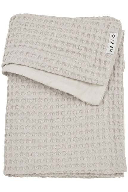 Meyco Baby Waffle Cotton Ledikant Deken Greige 100x150cm