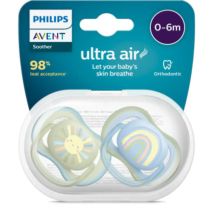 Philips Avent Fopspeen +0 Maanden Air Zon/Regenboog Boy