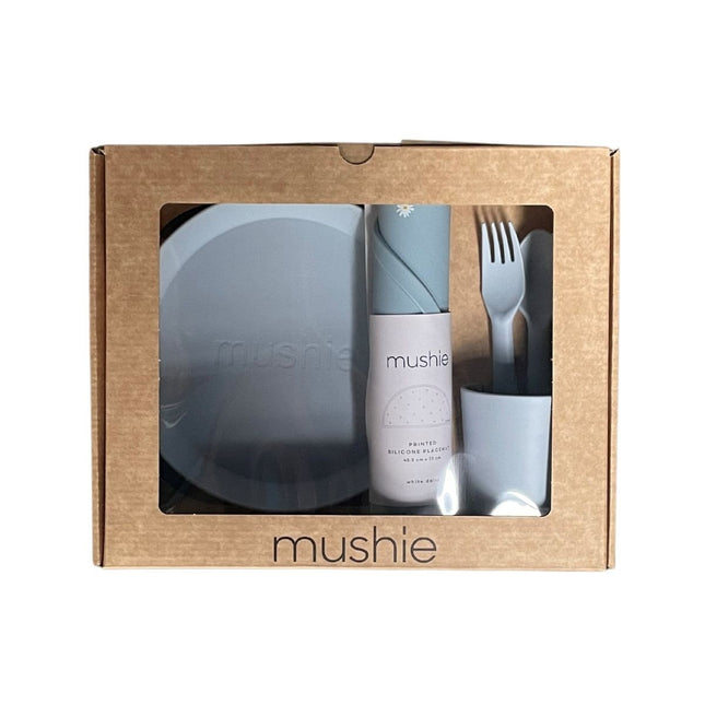 Mushie Giftbox Kinderservies Set Rond Powder Blue