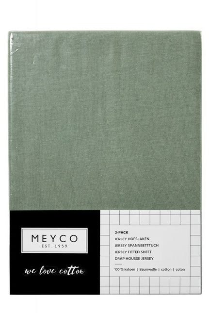 Meyco Hoeslaken Jersey Forest Green 60x120cm 2st