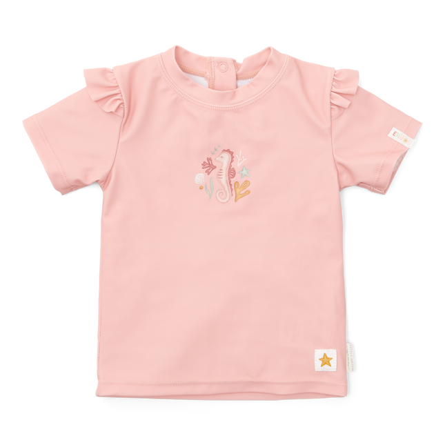 Little Dutch Zwemshirt Kind Korte Mouwen Ruches Seahorse Pink