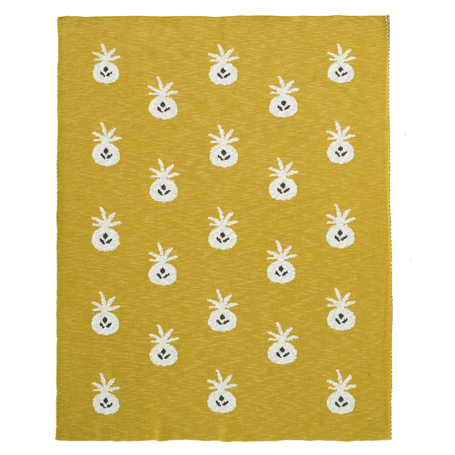 Fresk Wiegdeken Gebreid Pineapple Mustard 80x100cm