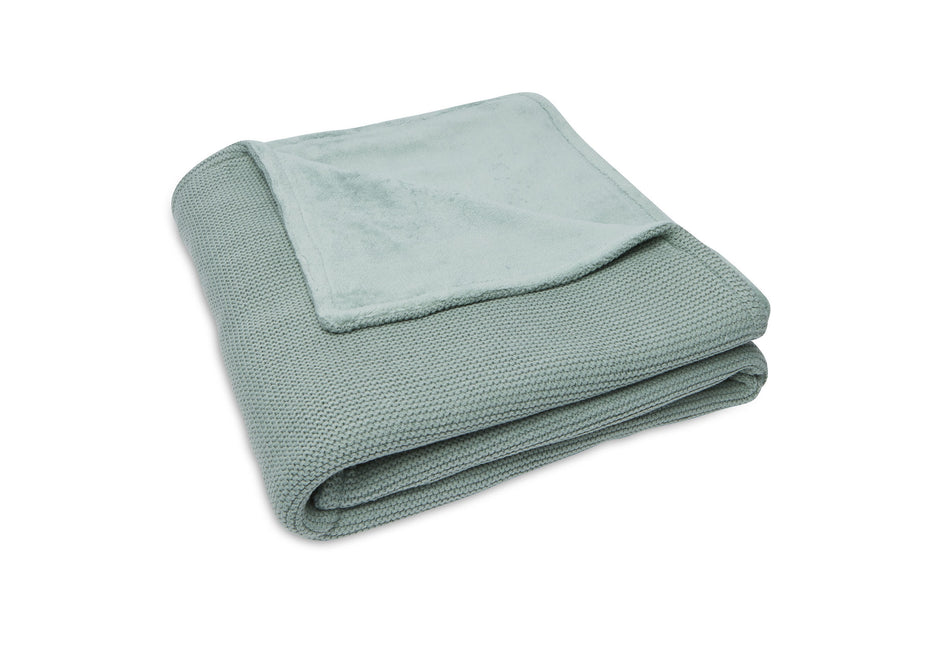 Jollein Ledikantdeken Basic Knit Forest Green/Fleece 100x150cm