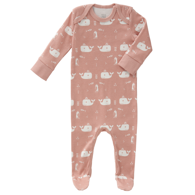 Fresk Baby Pyjama Met Voet Whale Mellow Rose