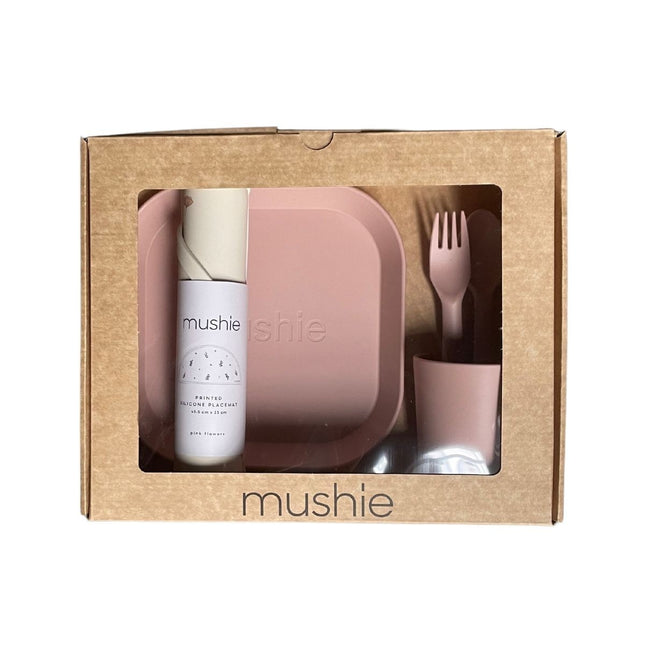 Mushie Giftbox Kinderservies Set Vierkant Blush