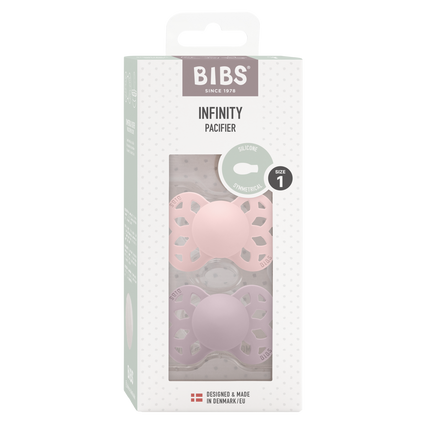 BIBS Speen Maat 1 Silicone Symmetrical Blossom/Dusky Lilac 2st