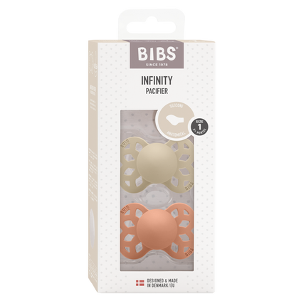 BIBS Speen Maat 1 Silicone Anatomical Vanilla/Peach 2st